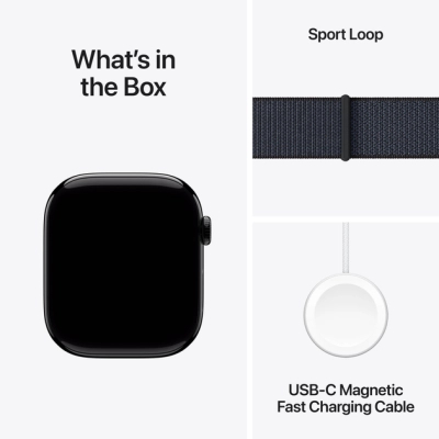 Смарт-годинник Apple Watch Series 10 GPS 46mm Jet Black Aluminium Case with Ink Sport Loop (MWWR3QH/A)