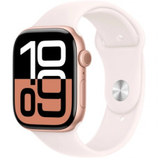 Смарт-годинник Apple Watch Series 10 GPS 46mm Rose Gold Aluminium Case with Light Blush Sport Band - S/M (MWWT3QH/A)