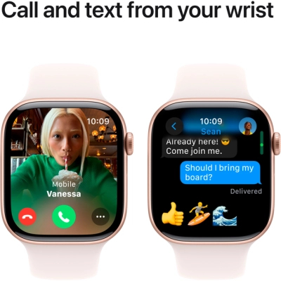 Смарт-годинник Apple Watch Series 10 GPS 46mm Rose Gold Aluminium Case with Light Blush Sport Band - S/M (MWWT3QH/A)