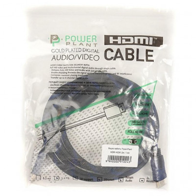 Кабель мультимедійний HDMI to HDMI 2.0m PowerPlant (CA910243)