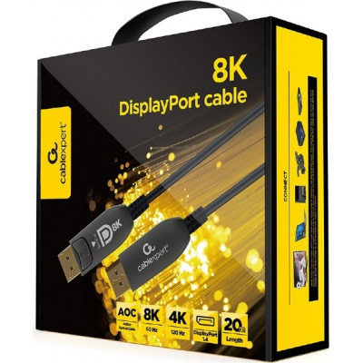 Кабель мультимедійний DisplayPort to DisplayPort 10.0m V.1.4 8K 60Hz/4K 120Hz Optic (AOC) Cablexpert (CC-DP8K-AOC-10M)