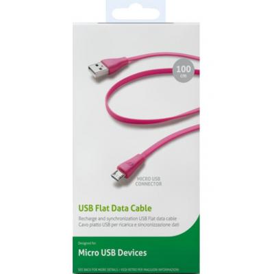 Дата кабель USB 2.0 AM to Micro 5P 1.0m pink Cellularline (USBDATACMICROUSBP)