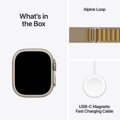 Смарт-годинник Apple Watch Ultra 2 2024 GPS + Cellular 49mm Natural Titanium Case with Tan Alpine Loop - Medium (MX4F3UL/A)