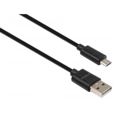 Дата кабель USB 2.0 AM to Micro 5P 1.8m Spring black Vinga (VCPDCMS1.8BK)