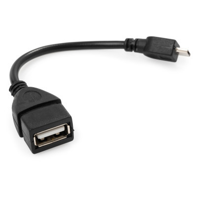 Дата кабель OTG USB 2.0 AF to Micro 5P Vinga (VCPDCOTGMBK)