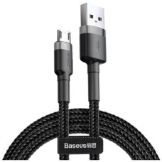 Дата кабель USB 2.0 AM to Micro 5P 0.5m Cafule 2.4A Black-Grey Baseus (CAMKLF-AG1)
