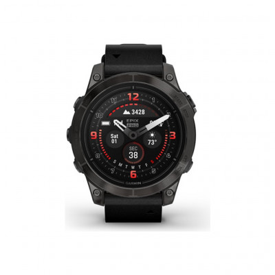 Смарт-годинник Garmin EPIX PRO (g2), 47, Saph, CrbnGryDLCTi, Blck Lthr, Excl, GPS (010-02803-30)