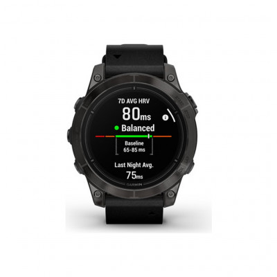 Смарт-годинник Garmin EPIX PRO (g2), 47, Saph, CrbnGryDLCTi, Blck Lthr, Excl, GPS (010-02803-30)