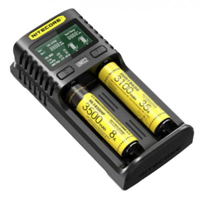 Зарядний пристрій для акумуляторів Nitecore Digicharger UM2 (2 channels, LCD дисп.,Li-ion, Ni-MH/Ni-Cd, (11454)