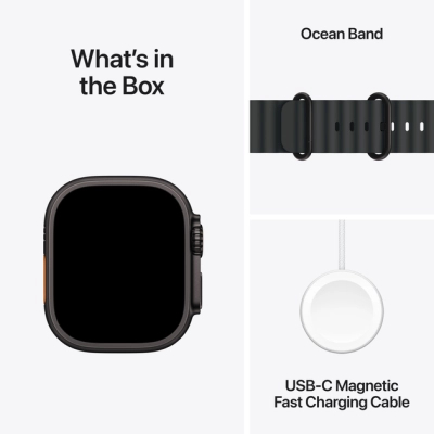 Смарт-годинник Apple Watch Ultra 2 2024 GPS + Cellular 49mm Black Titanium Case with Black Ocean Band (MX4P3UL/A)