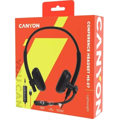 Навушники Canyon HS-07 PC Mic 3.5/USB 2.8 м Black (CNS-HS07B)