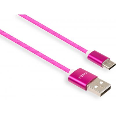 Дата кабель USB 2.0 AM to Type-C 1.0m rainbow nylon Vinga (VCPDCTCCOLNB1RS)