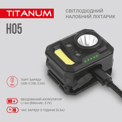 Ліхтар TITANUM 250Lm 6500K (TLF-H05)