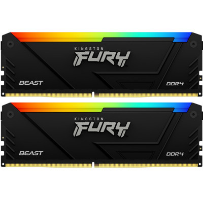 Модуль пам'яті для комп'ютера DDR4 32GB (2x16GB) 3733 MHz Beast Black RGB Kingston Fury (ex.HyperX) (KF437C19BB12AK2/32)
