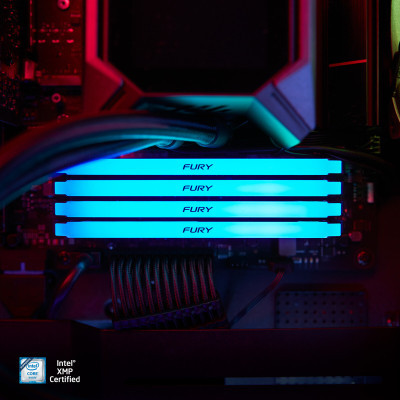 Модуль пам'яті для комп'ютера DDR4 32GB (2x16GB) 3733 MHz Beast Black RGB Kingston Fury (ex.HyperX) (KF437C19BB12AK2/32)