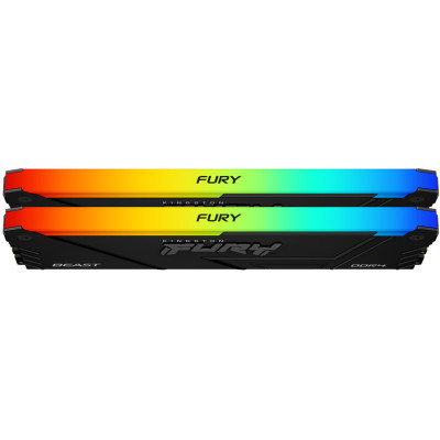 Модуль пам'яті для комп'ютера DDR4 32GB (2x16GB) 3733 MHz Beast Black RGB Kingston Fury (ex.HyperX) (KF437C19BB12AK2/32)