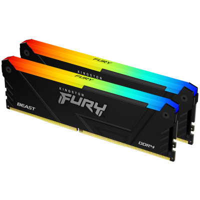 Модуль пам'яті для комп'ютера DDR4 32GB (2x16GB) 3733 MHz Beast Black RGB Kingston Fury (ex.HyperX) (KF437C19BB12AK2/32)
