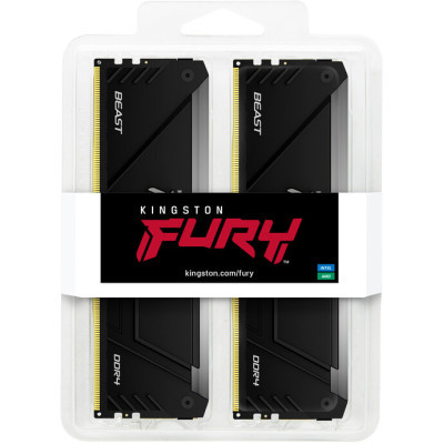 Модуль пам'яті для комп'ютера DDR4 32GB (2x16GB) 3733 MHz Beast Black RGB Kingston Fury (ex.HyperX) (KF437C19BB12AK2/32)