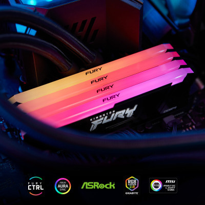 Модуль пам'яті для комп'ютера DDR4 32GB (2x16GB) 3733 MHz Beast Black RGB Kingston Fury (ex.HyperX) (KF437C19BB12AK2/32)