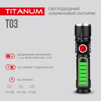 Ліхтар TITANUM 230Lm 6500K (TLF-T03)