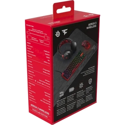 Мишка SteelSeries Aerox 3 Bluetooth RGB Faze Clan Edition Red (62609)