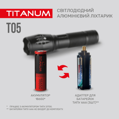 Ліхтар TITANUM 300Lm 6500K (TLF-T05)