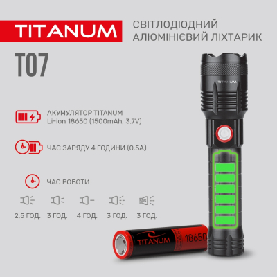 Ліхтар TITANUM 700Lm 6500K (TLF-T07)