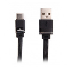 Дата кабель USB 2.0 AM to Type-C 1.0m flat Cablexpert (CCPB-C-USB-10BK)