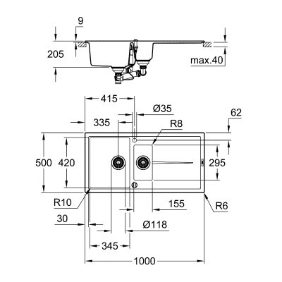 Мийка кухонна Grohe K400 (31642AP0)