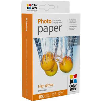 Фотопапір ColorWay 10x15 260г glossy 100с (PG2601004R)