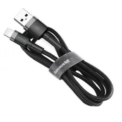 Дата кабель USB 2.0 AM to Lightning 1.0m Cafule 2.4A gray+black Baseus (CALKLF-BG1)