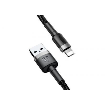 Дата кабель USB 2.0 AM to Lightning 1.0m Cafule 2.4A gray+black Baseus (CALKLF-BG1)