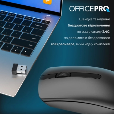 Мишка OfficePro M175B Silent Click Wireless Black (M175B)