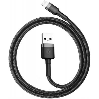 Дата кабель USB 2.0 AM to Lightning 2.0m Cafule 1.5A gray+black Baseus (CALKLF-CG1)