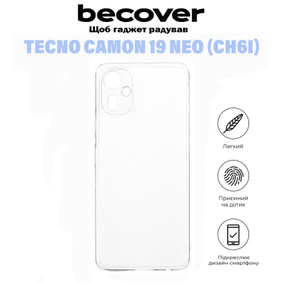Чохол до мобільного телефона BeCover Tecno Camon 19 Neo (CH6i) Transparancy (710971)