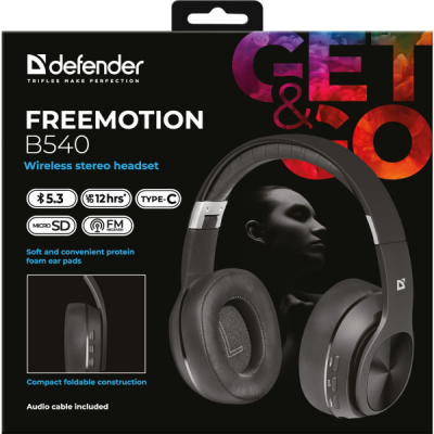 Навушники Defender FreeMotion B540 Bluetooth Black (63540)