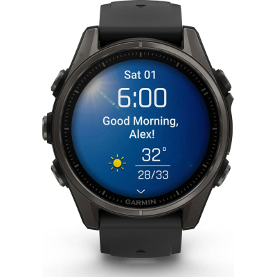 Смарт-годинник Garmin fenix 8 43mm, AMOLED, Saph, CrbnGry Ti/Blk, Blk/PebblGryBnd, (010-02903-21)