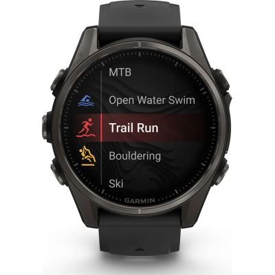 Смарт-годинник Garmin fenix 8 43mm, AMOLED, Saph, CrbnGry Ti/Blk, Blk/PebblGryBnd, (010-02903-21)