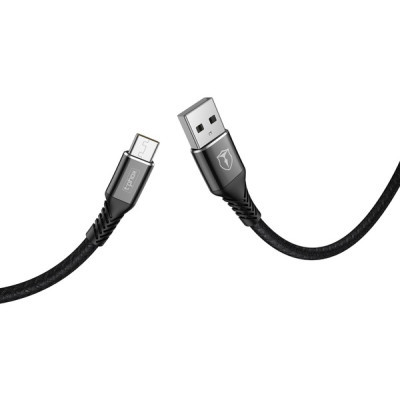 Дата кабель USB 2.0 AM to Type-C 1.0m Jagger T-C814 Black T-Phox (T-C814 black)