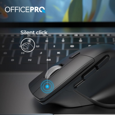 Мишка OfficePro M395B Silent Click Ergonomic Wireless Black (M395B)