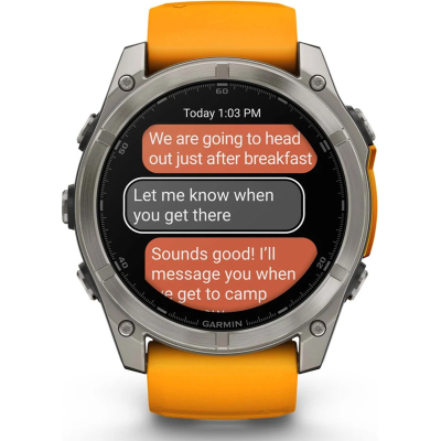 Смарт-годинник Garmin fenix 8 51mm, AMOLED, Saph, Ti/Bare/Grpht, SparkOrg/GrphtBd, (010-02905-11)
