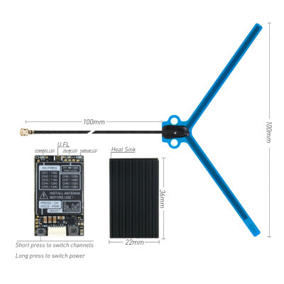 Відеопередавач (VTX) RushFPV 1.3GHz 1.6W 9CH (HP0047.9984)