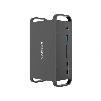 Порт-реплікатор Canyon Docking Station with 14 ports, with Type C female*4, USB3.0*2, USB2.0*2 (CNS-HDS95ST)