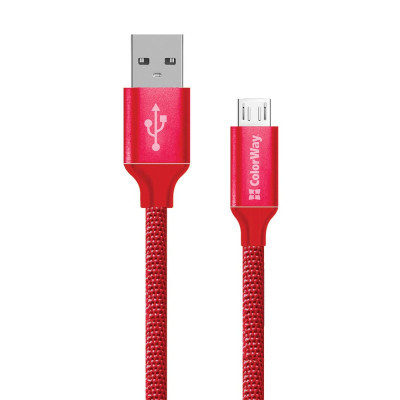 Дата кабель USB 2.0 AM to Micro 5P 2.0m red ColorWay (CW-CBUM009-RD)