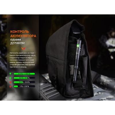Тактична ручка Fenix T6 з ліхтариком Black (T6-Black)