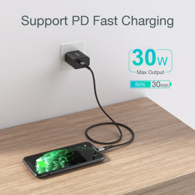 Дата кабель USB-C to Lightning 1.2m MFI Choetech (IP0039-BK)