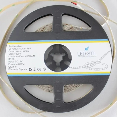 Світлодіодна стрічка LED-STIL 4000K 4,8 Вт/м 2835 60 діодів IP65 12 Вольт 450 lm нейтральне світло (DFN2835-60A4-IP65)