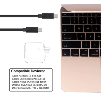 Дата кабель USB-C to USB-C 1.0m Choetech (CC0002)