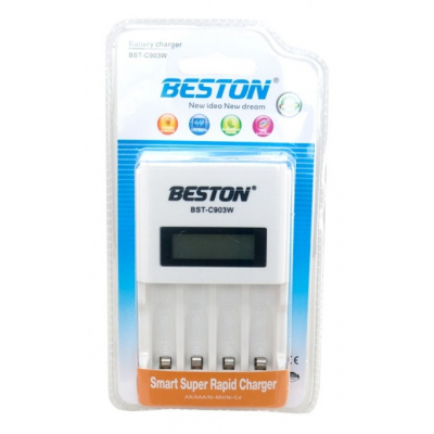 Зарядний пристрій для акумуляторів Beston BST-C903W 4slots for AA/AAA, Ni-MH/Ni-CD (AAB1850)