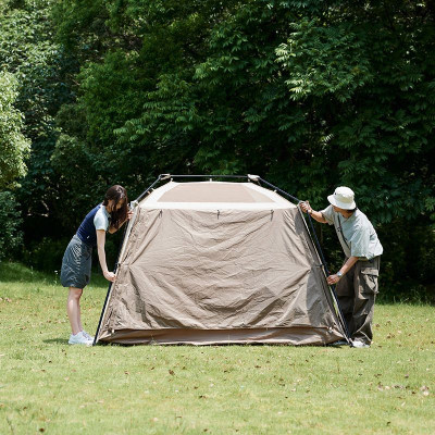 Намет Naturehike з навісом Village CNK2300ZP022 коричневий великий (6976023920189)